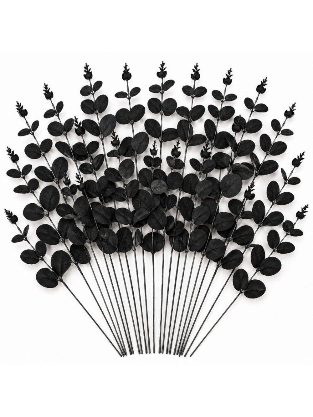 Black Dollar Eucalyptus Stems 12 Inch Faux Eucalyptus Picks